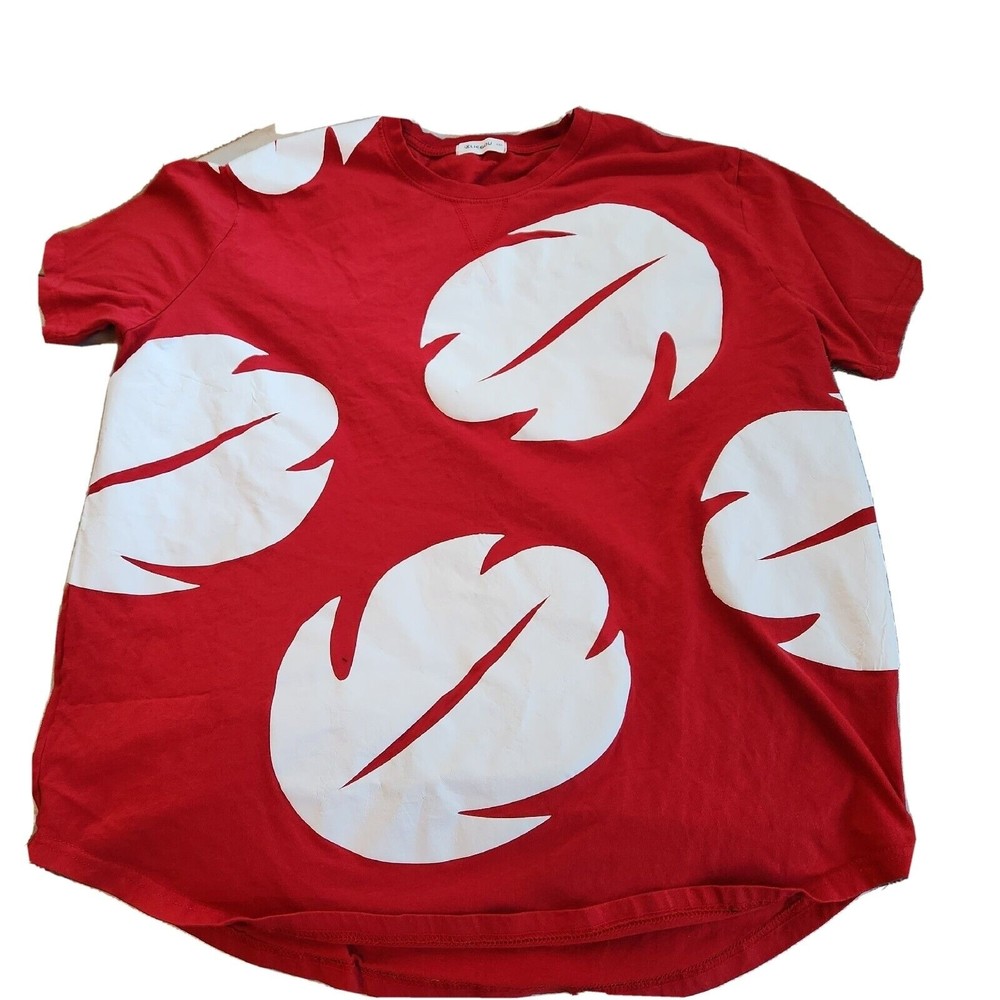 KLIEGOU HIPSTER HIP HOP STREET RED LEAF LOOSE‎ FIT SHORT SLEEVE T Shirt Mens XXL